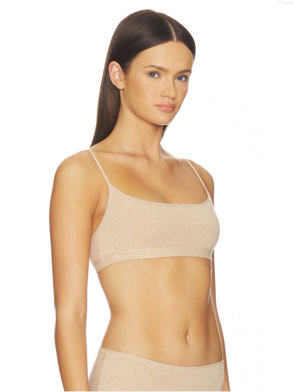 NWT SKIMS Everyday Cotton Scoop Neck Bralette in Clay Heather in Medium